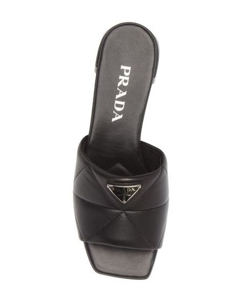 prada logo rubber sandal slide|prada diagram platform sandal.